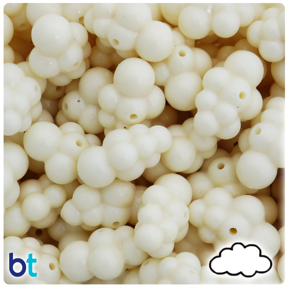 Ivory Opaque 25mm Cloud Plastic Beads (20pcs)