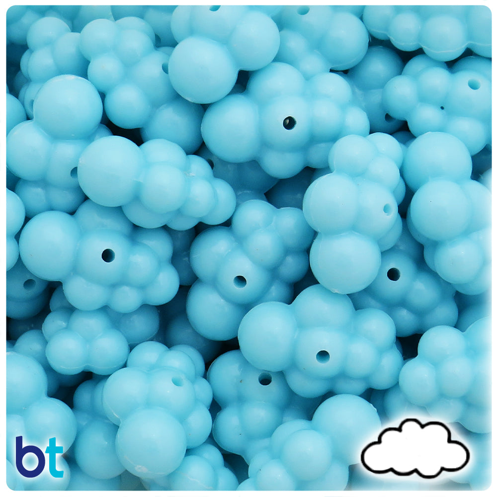 Light Blue Opaque 25mm Cloud Plastic Beads (20pcs)