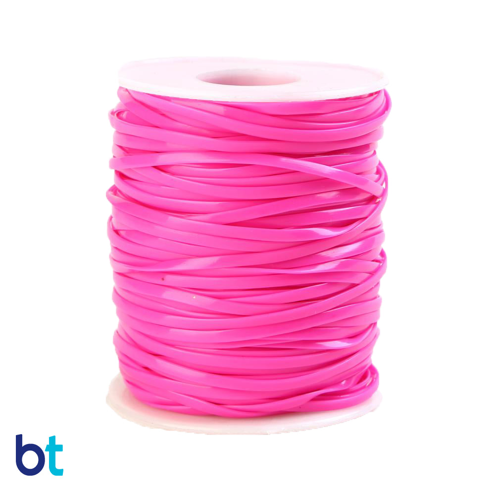 Pink Solid 2.3mm Flat Plastic Lace (45m)