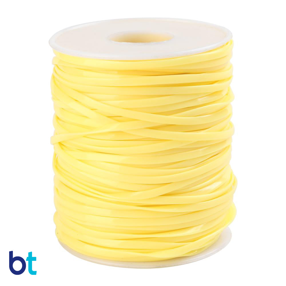 Yellow Solid 2.3mm Flat Plastic Lace (45m)