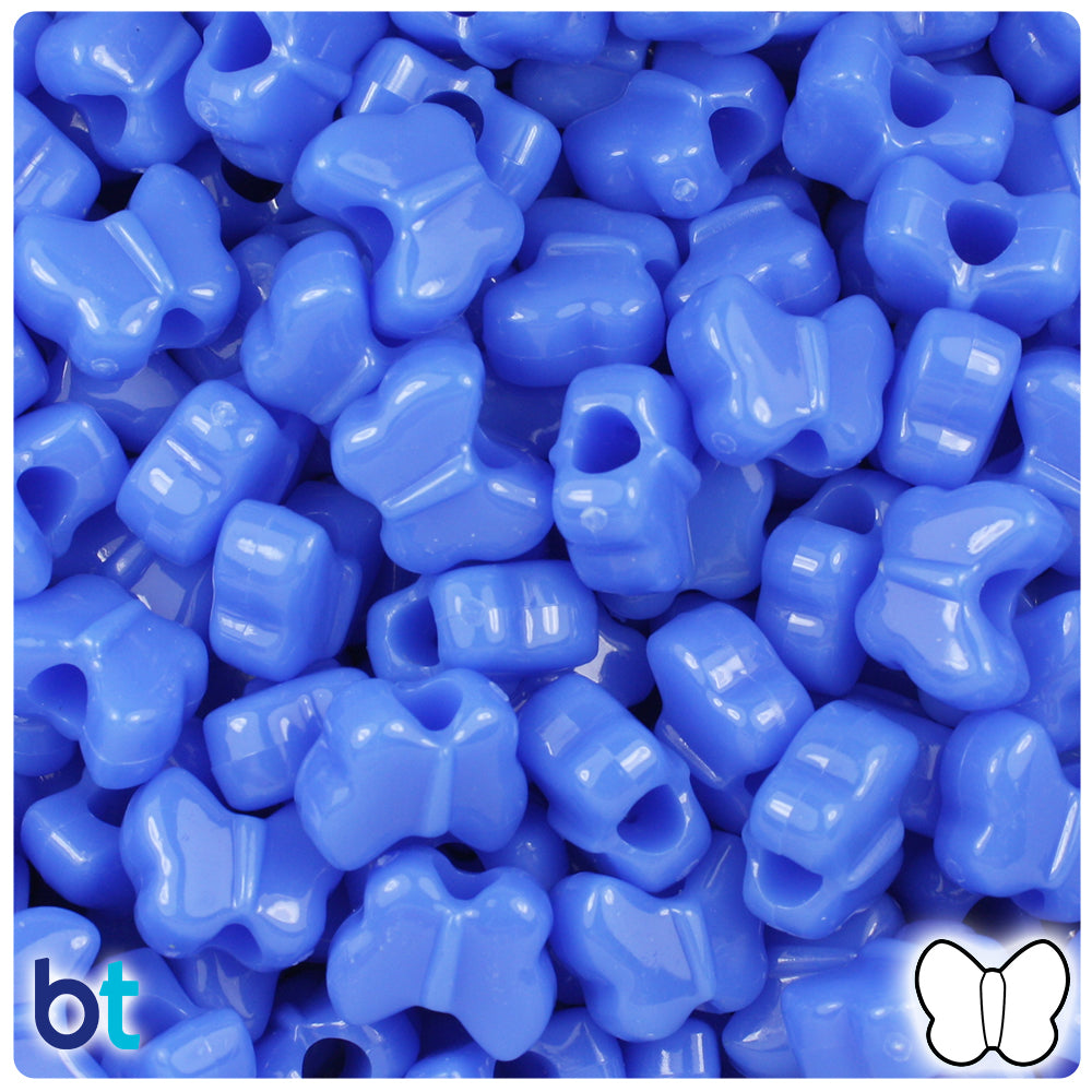 Periwinkle Opaque 13mm Butterfly Pony Beads (250pcs)