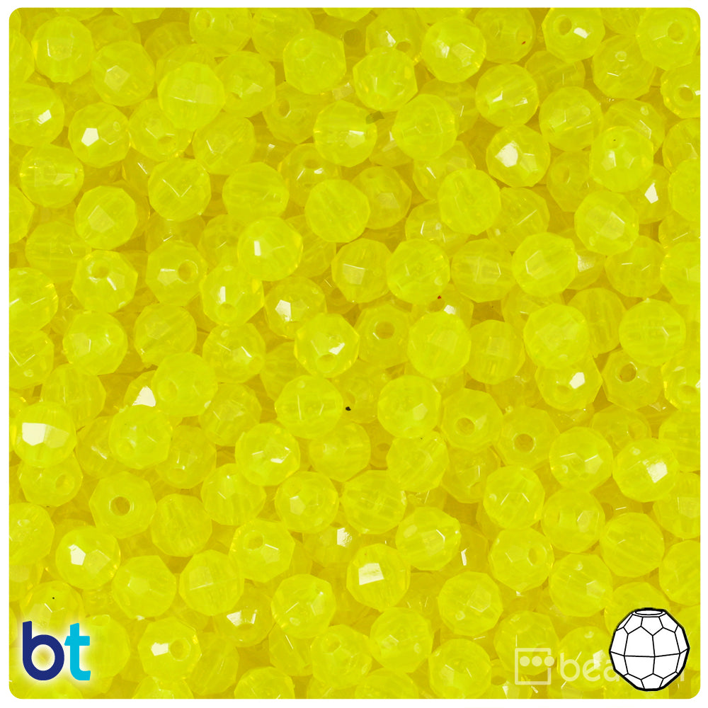 Wholesale Case 6mm Faceted Round Plastic Beads - Transparent