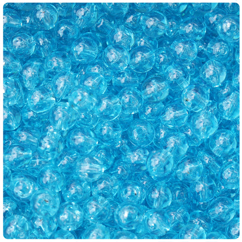 Light Turquoise Transparent 8mm Round Plastic Beads (300pcs)