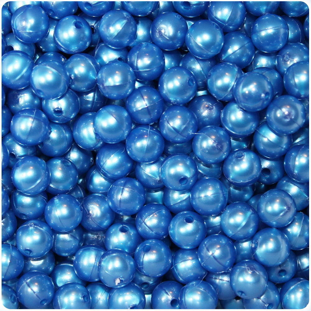 Dark Blue Pearl 8mm Round Plastic Beads (300pcs)