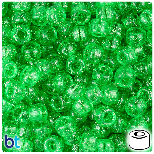 BeadTin Ruby Sparkle 6.5mm Mini Barrel Plastic Pony Beads (1000pcs)