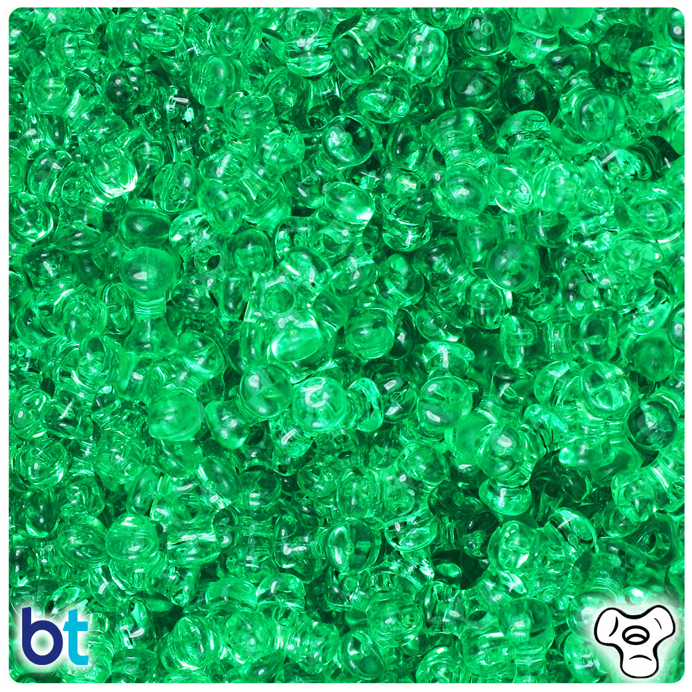 Mint Transparent 11mm TriBead Plastic Beads (500pcs)