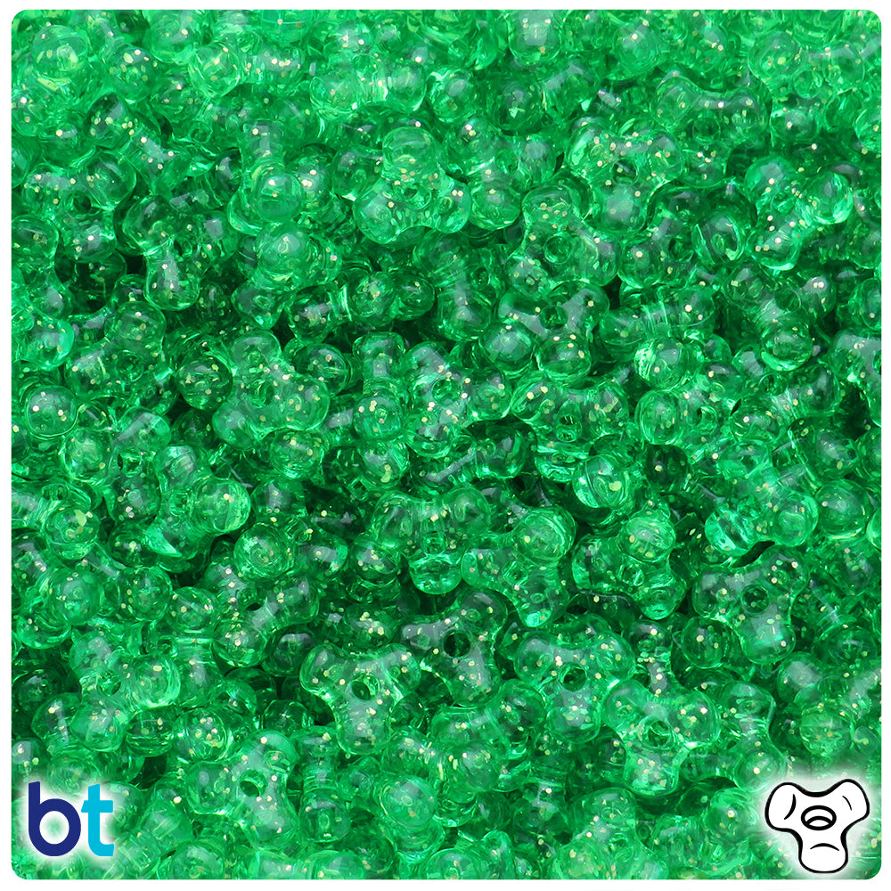 Mint Sparkle 11mm TriBead Plastic Beads (500pcs)