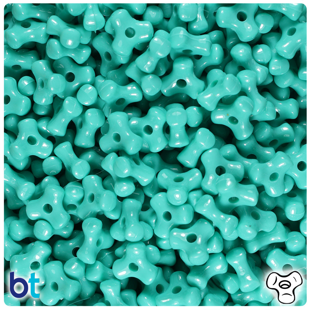 Light Turquoise Opaque 11mm TriBead Plastic Beads (500pcs)