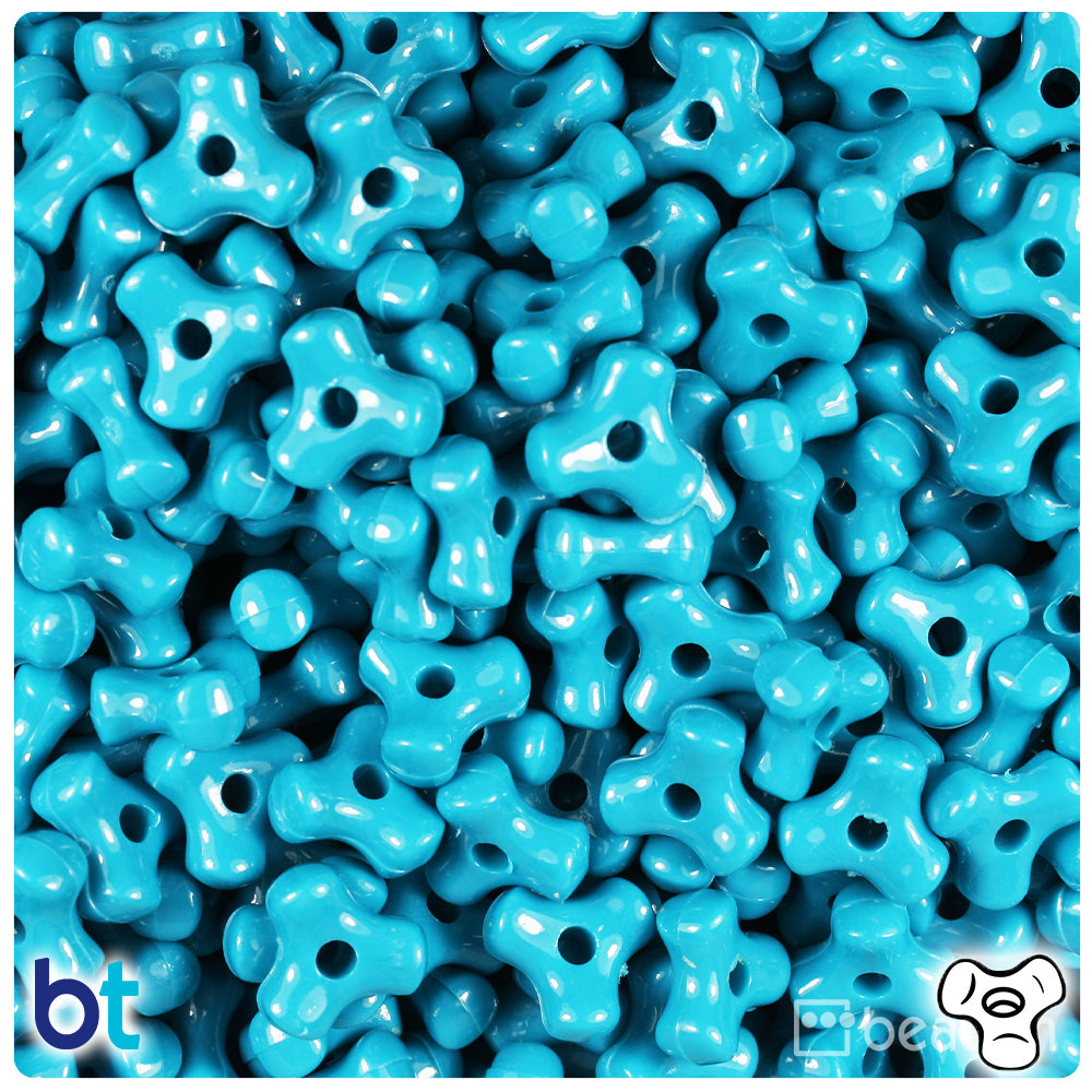 Dark Turquoise Opaque 11mm TriBead Plastic Beads (500pcs)