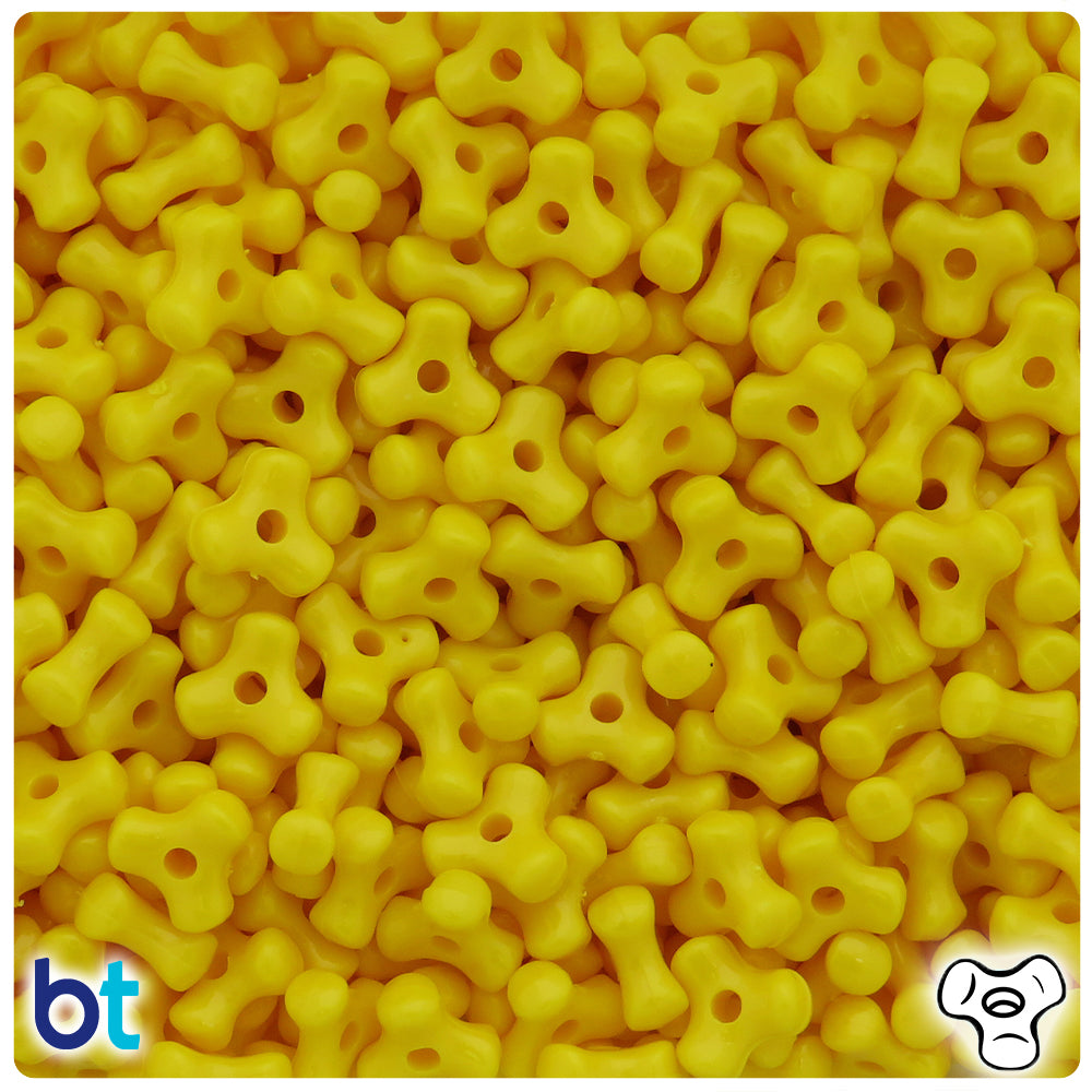 Bright Yellow Opaque 11mm TriBead Plastic Beads (500pcs)