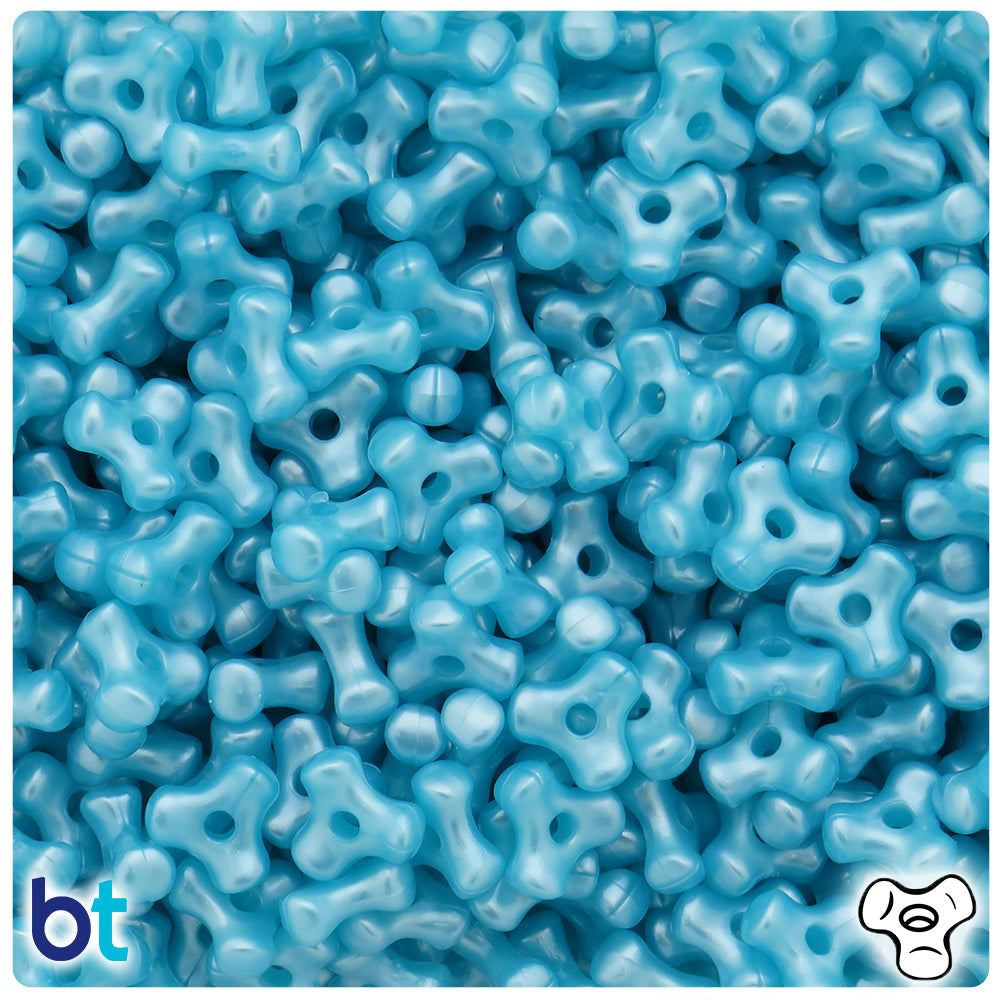 Light Blue Pearl 11mm TriBead Plastic Beads (500pcs)