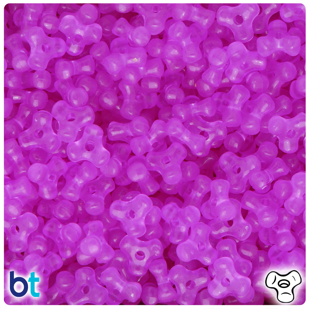 Purple Glow 11mm TriBead Plastic Beads (500pcs)