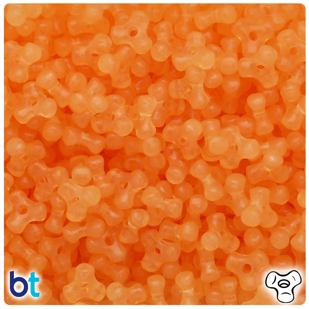 Orange Glow 11mm TriBead Plastic Beads (500pcs)