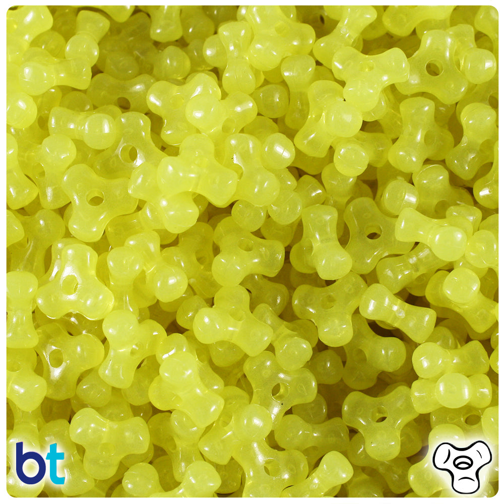 Yellow Glow 11mm TriBead Plastic Beads (500pcs)