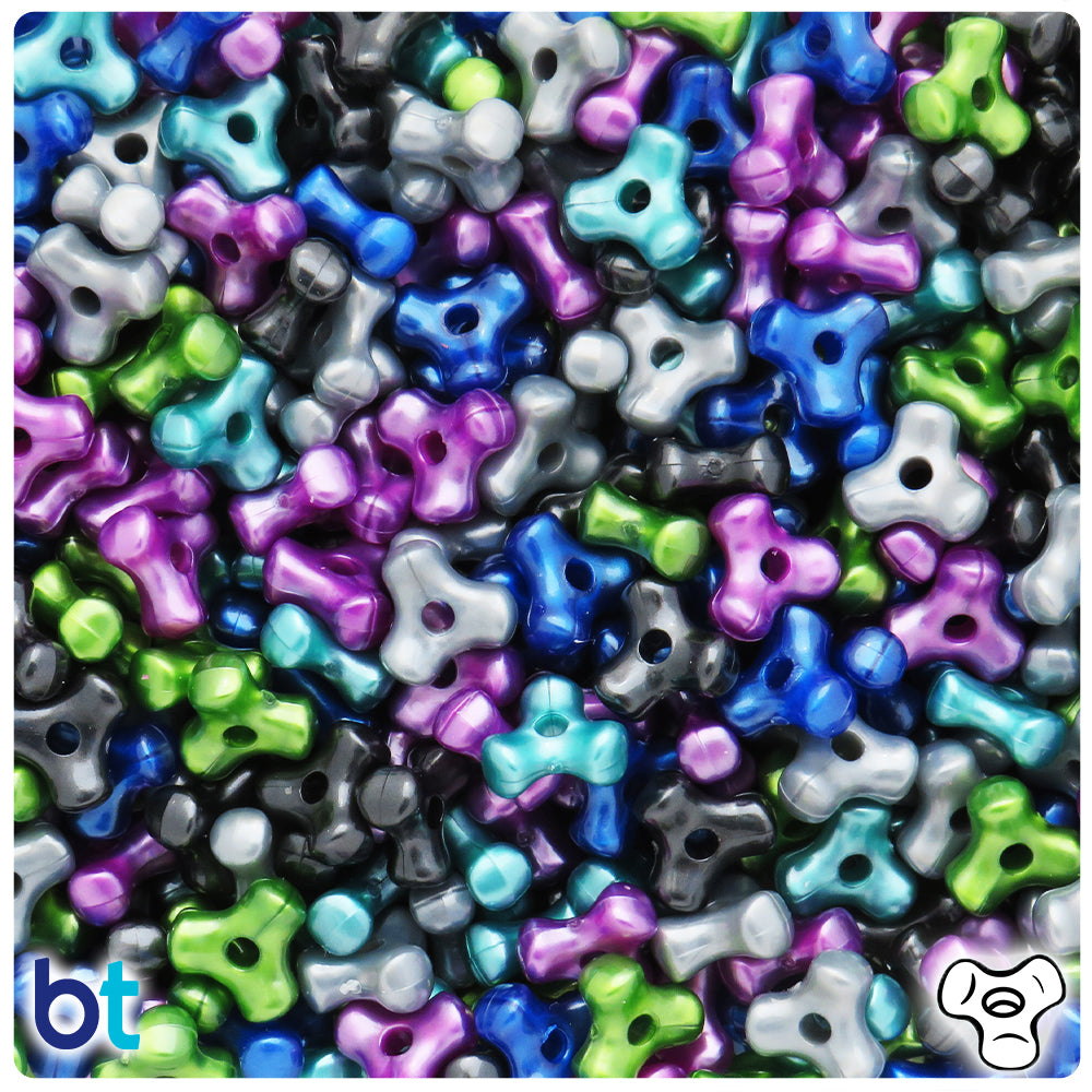 Cool Black Pearl Mix 11mm TriBead Plastic Beads (500pcs)