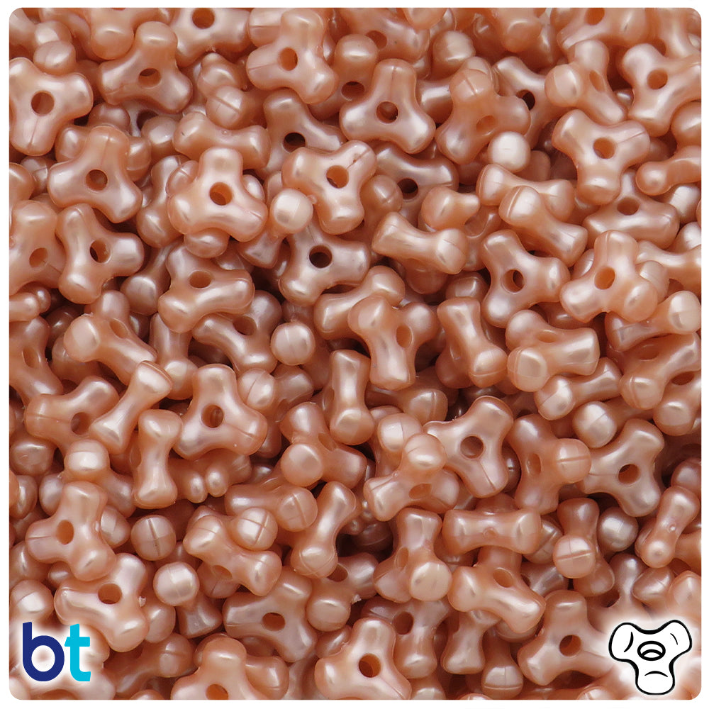 Peach Pearl 11mm TriBead Plastic Beads (500pcs)