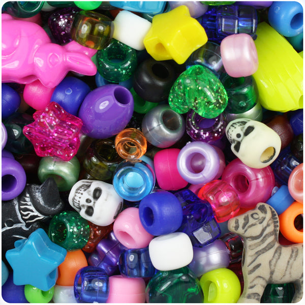 Fun Shapes Pony Beads 4oz-Assorted 