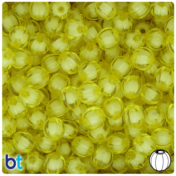 BeadTin Gold Metallic 10mm Round Plastic Craft Beads (100pcs