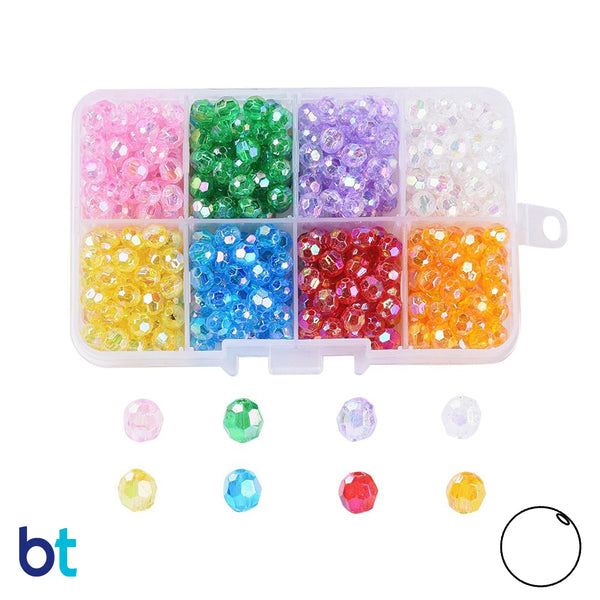 Resin Round Imitation Beads AB Colors 6 8 10mm 50g With Hole Loose Craft  Pearls For Sew On Clothes Bags Shoes Backpack Supplies