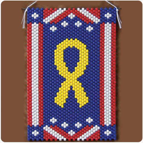 Yellow Peace Ribbon Beaded Banner Kit