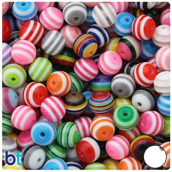 Bead, resin, multicolored, 10mm round with mosaic design. Sold per